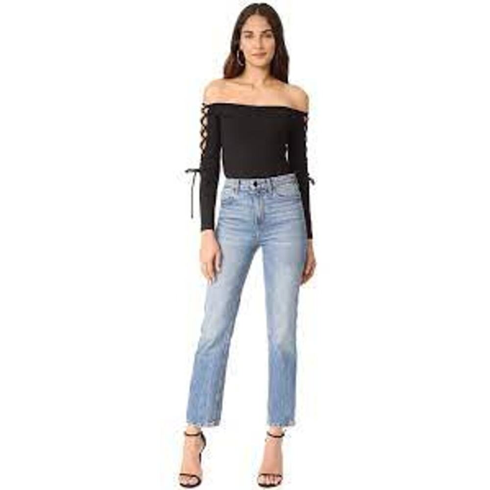 SUSANA MONACO (Revolve) Hailey Off Shoulder Top w Lace Up Sleeves